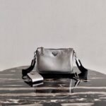 Replica Prada 2VH113 Saffiano Leather Shoulder Bag in Sliver Grey39186