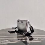 Replica Prada 2VH113 Saffiano Leather Shoulder Bag in Sliver Grey39186 - Image 2