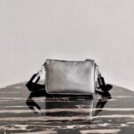 Replica Prada 2VH113 Saffiano Leather Shoulder Bag in Sliver Grey39186 - Image 3