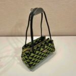 Replica Prada 1BA368 From The Runway Small embroidered fabric Prada Symbole bag Black Ivy Green38529 - Image 2