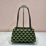 Replica Prada 1BA368 From The Runway Small embroidered fabric Prada Symbole bag Black Ivy Green38529 - Image 3