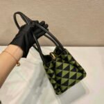 Replica Prada 1BA368 From The Runway Small embroidered fabric Prada Symbole bag Black Ivy Green38529 - Image 5