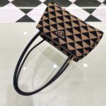 Replica Prada 1BA368 From The Runway Small embroidered fabric Prada Symbole bag Black and Beige38528 - Image 3