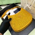 Replica Prada 1BC169 Prada Cleo satin bag with appliqués Gold Yellow38555 - Image 2