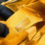 Replica Prada 1BC169 Prada Cleo satin bag with appliqués Gold Yellow38555 - Image 8