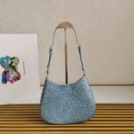 Replica Prada 1BC169 Prada Cleo satin bag with appliqués Pink38557 - Image 4