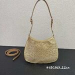 Replica Prada 1BC169 Prada Cleo satin bag with appliqués Gold38554 - Image 2