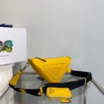 Replica Prada Leather Prada Triangle shoulder bag 1BH190 Yellow40140 - Image 2