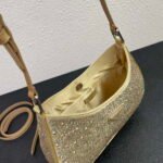 Replica Prada 1BC169 Prada Cleo satin bag with appliqués Gold38554 - Image 7