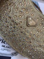 Replica Prada 1BC169 Prada Cleo satin bag with appliqués Gold38554 - Image 11