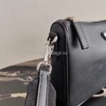 Replica Prada 2VH113 Saffiano Leather Shoulder Bag in Black39167 - Image 6