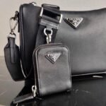 Replica Prada 2VH113 Saffiano Leather Shoulder Bag in Black39167 - Image 8