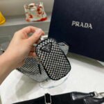 Replica Prada 1NE190 Crystal-studded satin pouch Black39047 - Image 5