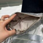 Replica Prada 1NE190 Crystal-studded satin pouch Gray39048 - Image 2