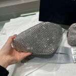 Replica Prada 1NE190 Crystal-studded satin pouch Gray39048 - Image 7