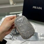 Replica Prada 1NE190 Crystal-studded satin pouch Gray39048 - Image 8