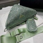 Replica Prada 1NE190 Crystal-studded satin pouch Green39067 - Image 7