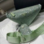 Replica Prada 1NE190 Crystal-studded satin pouch Green39067 - Image 8