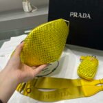Replica Prada 1NE190 Crystal-studded satin pouch Yellow39088 - Image 3
