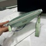 Replica Prada 1NE039 Crystal-studded satin pouch Green39017 - Image 2