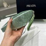 Replica Prada 1NE039 Crystal-studded satin pouch Green39017 - Image 4