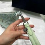 Replica Prada 1NE039 Crystal-studded satin pouch Green39017 - Image 6