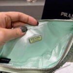 Replica Prada 1NE039 Crystal-studded satin pouch Green39017 - Image 8