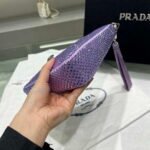 Replica Prada 1NE039 Crystal-studded satin pouch Purple39018 - Image 4