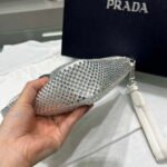 Replica Prada 1NE039 Crystal-studded satin pouch White39028 - Image 4