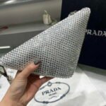 Replica Prada 1NE039 Crystal-studded satin pouch White39028 - Image 5