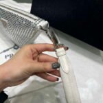 Replica Prada 1NE039 Crystal-studded satin pouch White39028 - Image 6