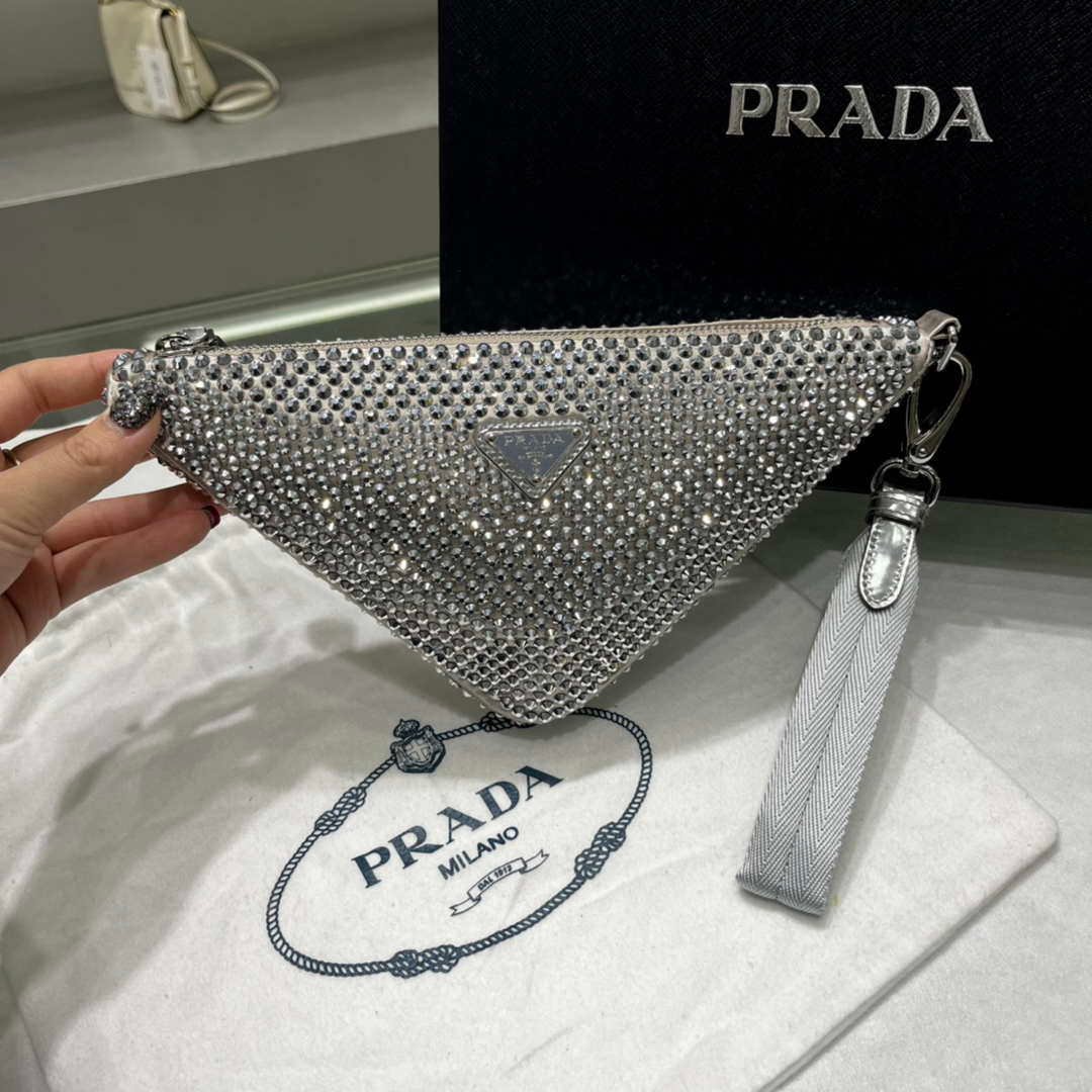 65324de542b37.jpg Replica Prada 1NE039 Crystal-studded satin pouch Gray38998 - Image 1