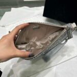Replica Prada 1NE039 Crystal-studded satin pouch Gray38998 - Image 7