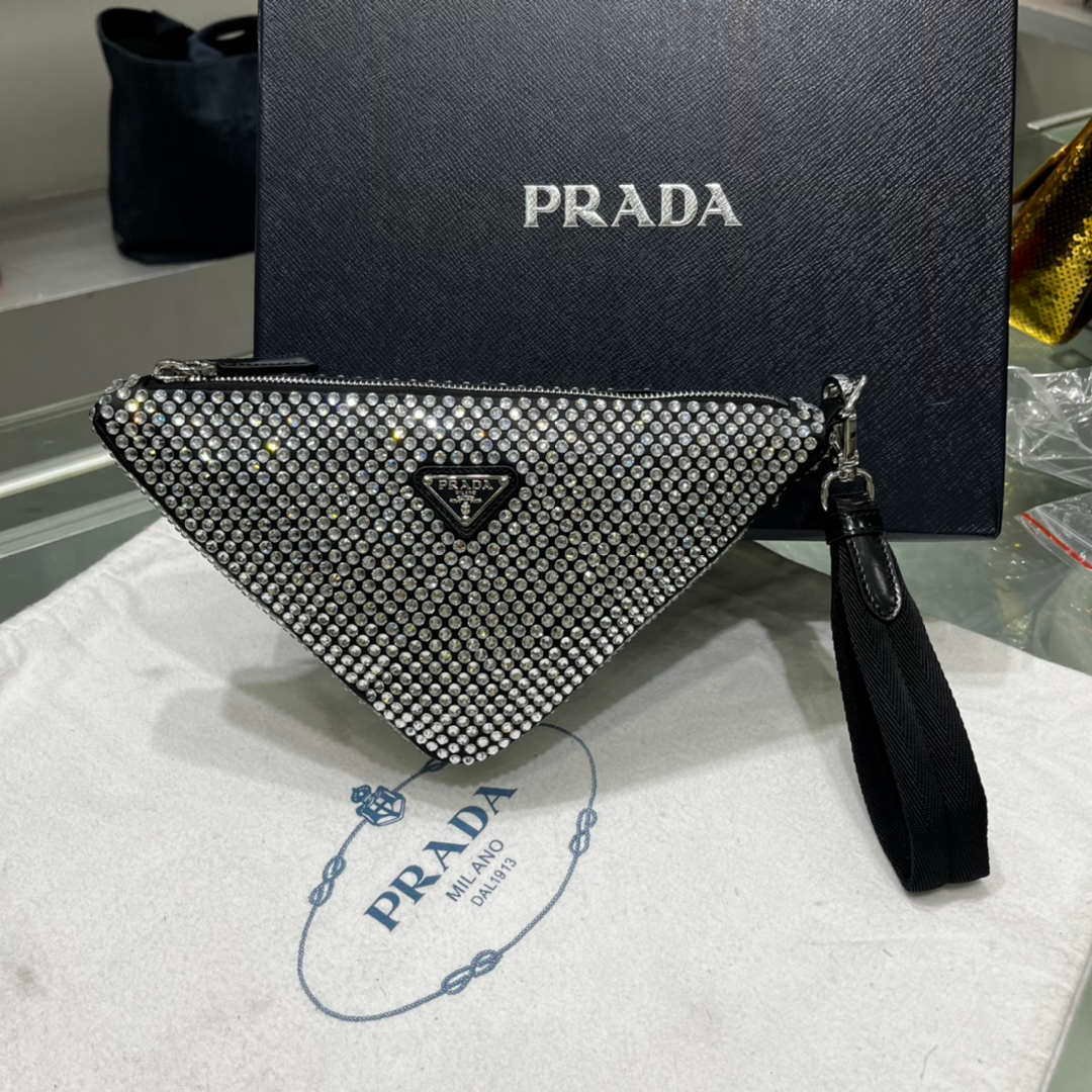 65324df1976b9.jpg Replica Prada 1NE039 Crystal-studded satin pouch Black38988 - Image 1
