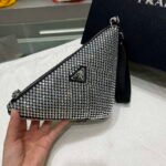 Replica Prada 1NE039 Crystal-studded satin pouch Black38988 - Image 2
