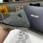 Replica Prada 1NE039 Crystal-studded satin pouch Black38988 - Image 5