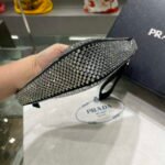 Replica Prada 1NE039 Crystal-studded satin pouch Black38988 - Image 6