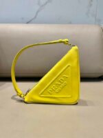 Replica Prada 1NQ043 Triangle leather pouch Yellow39257