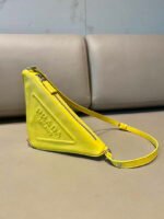 Replica Prada 1NQ043 Triangle leather pouch Yellow39257 - Image 2
