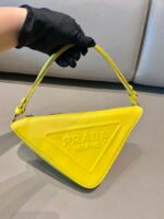 Replica Prada 1NQ043 Triangle leather pouch Yellow39257 - Image 3