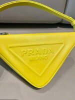 Replica Prada 1NQ043 Triangle leather pouch Yellow39257 - Image 4