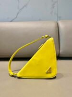 Replica Prada 1NQ043 Triangle leather pouch Yellow39257 - Image 5