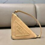 Replica Prada 1NQ043 Triangle leather pouch Apricot39207