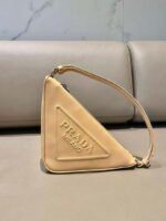 Replica Prada 1NQ043 Triangle leather pouch Apricot39207