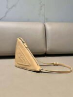 Replica Prada 1NQ043 Triangle leather pouch Apricot39207 - Image 3