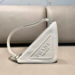 Replica Prada 1NQ043 Triangle leather pouch White39247