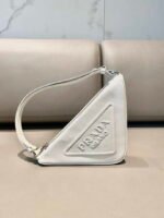 Replica Prada 1NQ043 Triangle leather pouch White39247