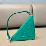 Replica Prada 1NQ043 Triangle leather pouch Lake Blue39246