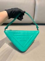 Replica Prada 1NQ043 Triangle leather pouch Lake Blue39246 - Image 7