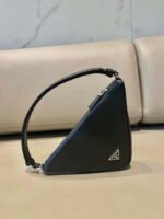 Replica Prada 1NQ043 Triangle leather pouch Black39227 - Image 3